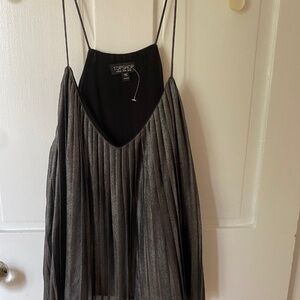 Top Shop size 8 silver grey pleated party top